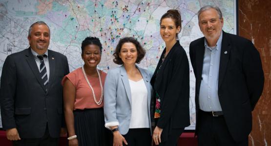 Imad Madanat, vice president of program for ADRA International, State assemblywoman Jheanelle Wilkins, Takoma Park mayor Kate Stewart, program coordinator and ADRA’s emergency response program manager Elizabeth Tomenko, and James Standish, community representative. Imad Madanat, vice president of program for ADRA International, State assemblywoman Jheanelle Wilkins, Takoma Park mayor Kate Stewart, program coordinator and ADRA’s emergency response program manager Elizabeth Tomenko, and James Standish, community representative.