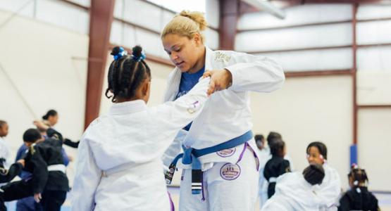 Kayla Dehm during a jiu-jitsu class session. by Brian Tagalog Photo of Kayla Dehm during a jiu-jitsu class session. by Brian Tagalog