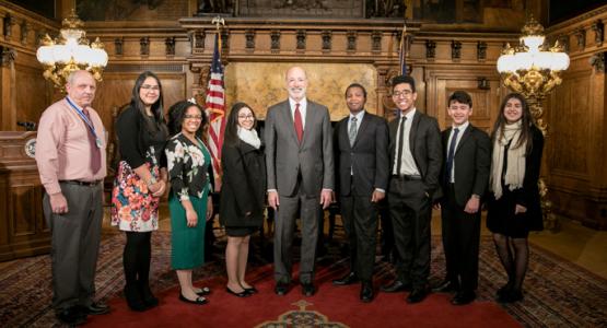 Blue Mountain Academy students and Assist program director Craig Johnson meet with Pennsylvania Governor Tom Wolf Blue Mountain Academy students and Assist program director Craig Johnson meet with Pennsylvania Governor Tom Wolf