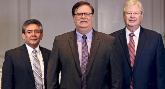 At the 42nd Regular Constituency Meeting of the Ohio Conference, delegates elected President Ron Halvorsen Jr. (pictured center), Secretary Oswaldo Magaña (left), and elected Michael D. Gilkey (right) as treasurer and CFO. At the 42nd Regular Constituency Meeting of the Ohio Conference, delegates elected President Ron Halvorsen Jr. (pictured center), Secretary Oswaldo Magaña (left), and elected Michael D. Gilkey (right) as treasurer and CFO.