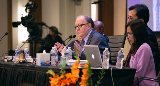 Daniel R. Jackson, NAD president, addresses the delegates at the division's year-end meeting on Nov. 5, 2018. Photo by Pieter Damsteegt / NAD Daniel R. Jackson, NAD president, addresses the delegates at the division's year-end meeting on Nov. 5, 2018. Photo by Pieter Damsteegt /NAD