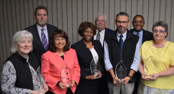 Columbia Union Conference Executive Leadership (back row) Dave Weigley, Rob Vandeman and Seth Bardu honor the 2016 Notable Persons of Honor (front row) Marilyn Peeke, Sahilys Fuentes, Minnie McNeil, Tim Engelkeimer and Pam Scheib Columbia Union Conference Executive Leadership (back row) Dave Weigley, Rob Vandeman and Seth Bardu honor the 2016 Notable Persons of Honor (front row) Marilyn Peeke, Sahilys Fuentes, Minnie McNeil, Tim Engelkeimer and Pam Scheib