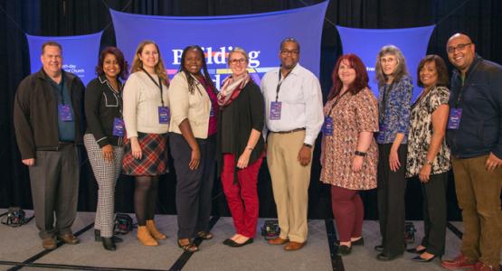 Columbia Union Conference communicators: Kevin Krueger, WGTS; LaTasha Hewitt, Allegheny East Conference; V. Michelle Bernard, Columbia Union Conference; Celeste Ryan Blyden, Columbia Union; Jessica Beans, Kettering College; Andre Hastick, Chesapeake Conference; Heidi Shoemaker, Ohio Conference, Cheryl McKy, Adventist HealthCare; Debra Anderson, Potomac Conference; and Ricardo Bacchus, Columbia Union. Photo by Pieter Damsteegt Columbia Union Conference communicators: Kevin Krueger, WGTS; LaTasha Hewitt, Allegheny East Conference; V. Michelle Bernard, Columbia Union Conference; Celeste Ryan Blyden, Columbia Union; Jessica Beans, Kettering College; Andre Hastick, Chesapeake Conference; Heidi Shoemaker, Ohio Conference, Cheryl McKy, Adventist HealthCare; Debra Anderson, Potomac Conference; and Ricardo Bacchus, Columbia Union. Photo by Pieter Damsteegt