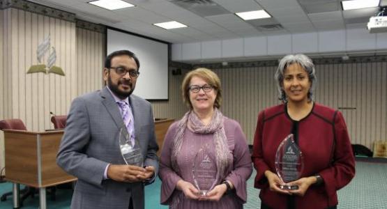 Franklin David, Dave Robinson (Karen Robinson accepted the award on his behalf) and Lillian Torres received Notable Persons of Honor Awards at the Columbia Union Conference Executive Commitee Meeting Franklin David, Dave Robinson (Karen Robinson accepted the award on his behalf) and Lillian Torres received Notable Persons of Honor Awards at the Columbia Union Conference Executive Commitee Meeting