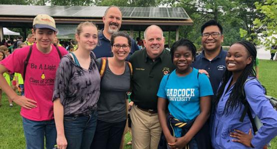 Maryland Governor Larry Hogan greets Frederick Adventist Academy students and staff Maryland Governor Larry Hogan greets Frederick Adventist Academy students and staff