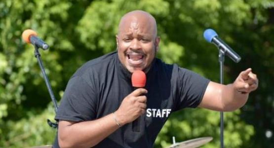 Marquis Johns, pastor of the North Philadelphia church, enthusiastically preaches the Word during the recent WaS UP event. Marquis Johns, pastor of the North Philadelphia church, enthusiastically preaches the Word during the recent WaS UP event.