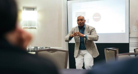 Pastor Marquis Johns presents at the Columbia Union Young Adult Summit. | Photo by Brian Tagalog Pastor Marquis Johns presents at the Columbia Union Young Adult Summit. | Photo by Brian Tagalog
