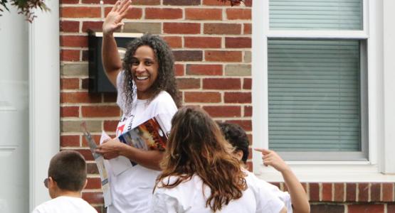 Members of the Chestnut Hill church in Philadelphia, knock on a door in York as part of the Faith for Family initiative this fall. Members of the Chestnut Hill church in Philadelphia, knock on a door in York as part of the Faith for Family initiative this fall.