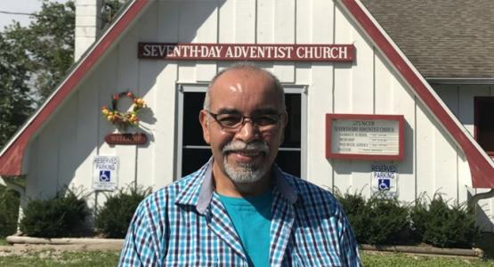 John Peña, 57, standing outside the Seventh-day Adventist church in Spencer, West Virginia. The church is among 35 that received Thirteenth Sabbath funds to organize evangelistic meetings in 2015. (Andrew McChesney / Adventist Mission) John Peña, 57, standing outside the Seventh-day Adventist church in Spencer, West Virginia. The church is among 35 that received Thirteenth Sabbath funds to organize evangelistic meetings in 2015. (Andrew McChesney / Adventist Mission)