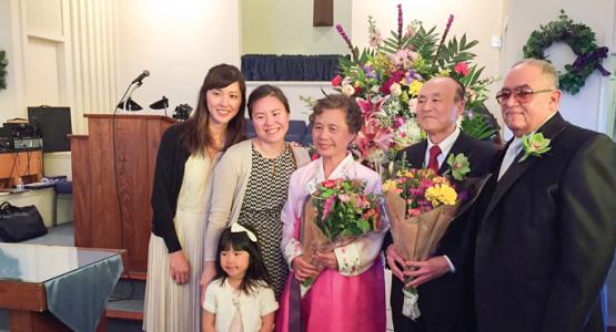 Ronald Cho and his family, along with Henry J. Fordham III, AEC president, celebrate 30 years of service. Ronald Cho and his family, along with Henry J. Fordham III, AEC president, celebrate 30 years of service.