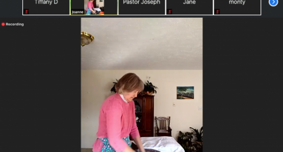 Joanne Goodwin, treasurer for the Charlottesville (Va.) church, demonstrates the basic steps needed to bake homemade bread. Joanne Goodwin, treasurer for the Charlottesville (Va.) church, demonstrates the basic steps needed to bake homemade bread.