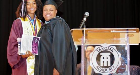 Recent Takoma Academy graduate Adrianna Felder, pictured with Principal Carla Thrower, is one of the students from Columbia Union Conference’s full academies who recently received the Caring Heart Award. Photo by David F. Turner Recent Takoma Academy graduate Adrianna Felder, pictured with Principal Carla Thrower, is one of the students from Columbia Union Conference’s full academies who recently received the Caring Heart Award. Photo by David F. Turner