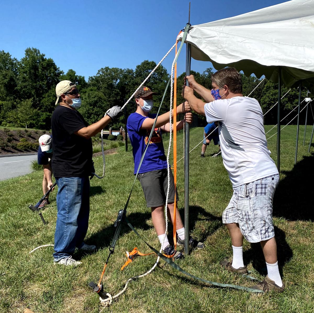 The Chesapeake Conference is lending campmeeting tents to Atholton Adventist Academy so they can hold some of their activities outside.