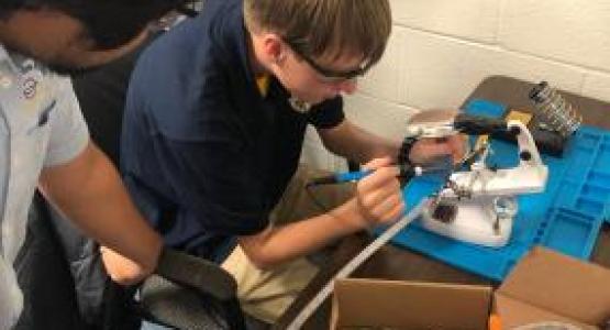 HVA STEM student Ian Voorhees (’22) does preliminary work on the High Altitude Balloon project. HVA STEM student Ian Voorhees (’22) does preliminary work on the High Altitude Balloon project.