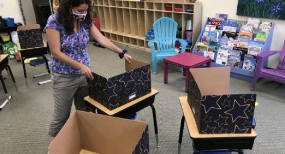 A teacher at Mt. Aetna Adventist School prepares her classroom for the upcoming year. A teacher at Mt. Aetna Adventist School prepares her classroom for the upcoming year.