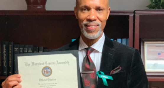 Anthony Medley, senior pastor of Allegheny East Conference's Emmanuel-Brinklow church, displays the citation from the Maryland General Assembly. Photo by Sheldon Kennedy Anthony Medley, senior pastor of Allegheny East Conference's Emmanuel-Brinklow church, displays the citation from the Maryland General Assembly. Photo by Sheldon Kennedy